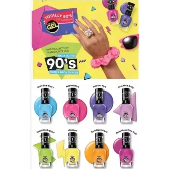 Sally Hansen Totally 90’s Collection Miracle Gel Nail Polishes & Caboodle New - Picture 4 of 6